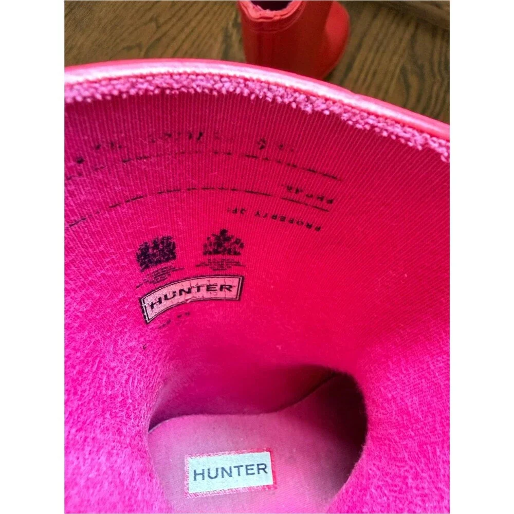 Hunter Kids Pink Classic Waterproof Rain Boot Sz 6